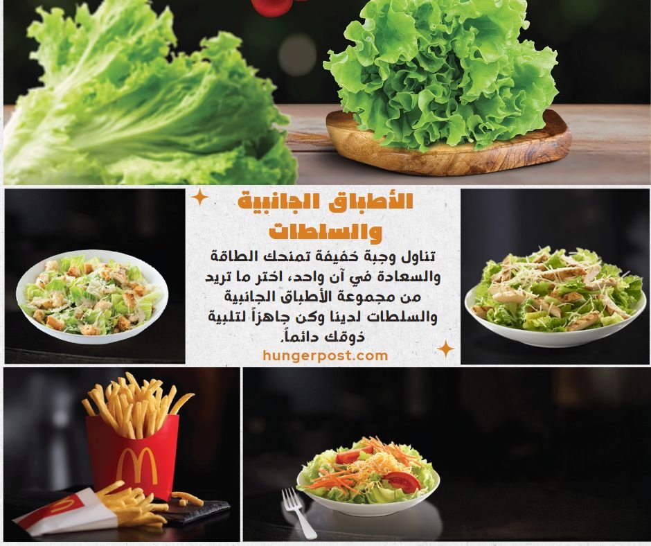 الأطباق الجانبية والسلطات - SIDES & Salads | منيو ماكدونالدز الأردن – قائمة الطعام الكاملة مع الأسعار